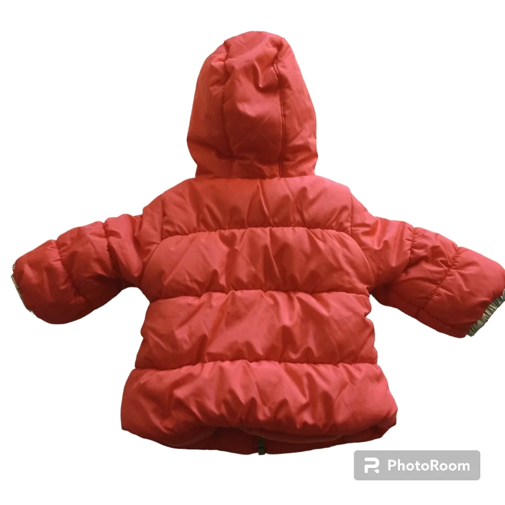 London Fog child's puffer coat size 12M zip front faux fur hood and flee…
